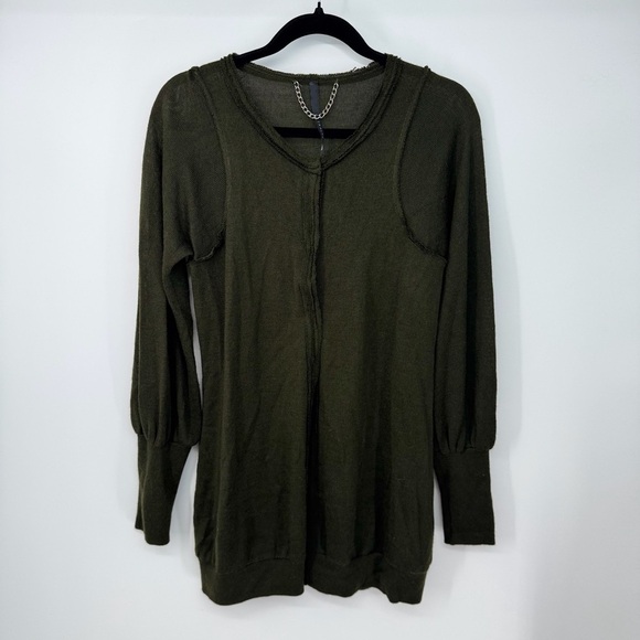 Police Wool Fall Artsy Snap Button Up Long Sleeve Oversized Dress - Picture 1 of 3